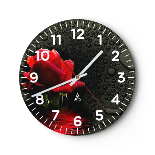 Horloge murale - Pendule murale - Rouge et noir - 30x30 cm