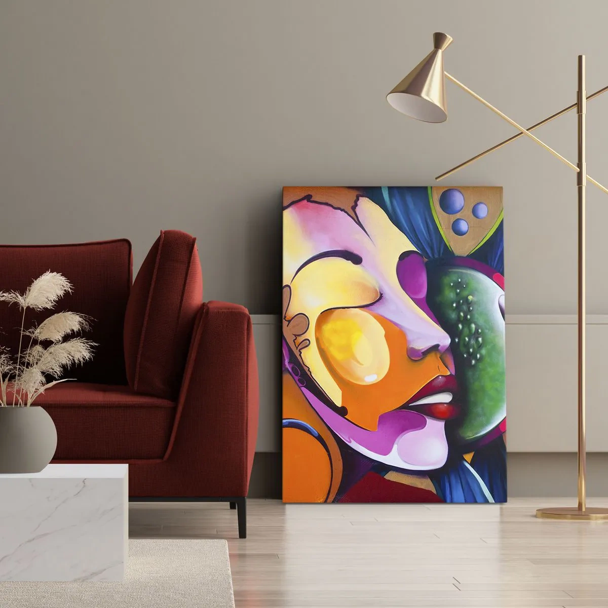 Impression sur toile - Image sur toile - Toucher avec la couleur - 55x100 cm