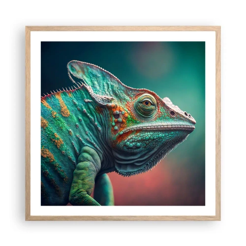 Affiche dans un chêne clair - Poster - Vous me voyez? Pas bien… - 60x60 cm