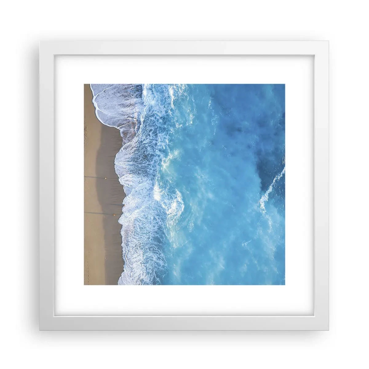 Affiche dans un cadre blanc - Poster - La force du bleu - 30x30 cm