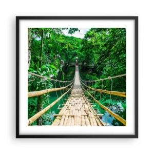 Affiche dans un cadre noir - Poster - Pont de singe en pleine nature - 50x50 cm