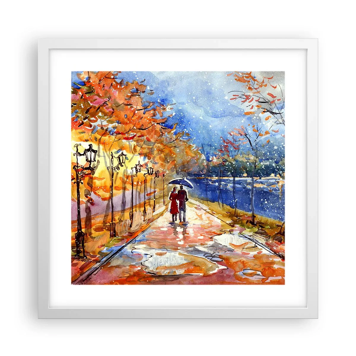 Affiche dans un cadre blanc - Poster - Ensemble jusqu'au bout du temps - 40x40 cm