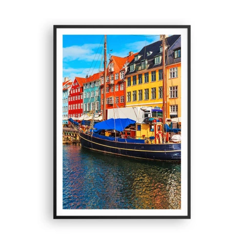 Affiche dans un cadre noir - Poster - Quai joyeux - 70x100 cm
