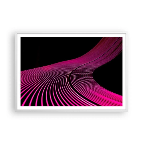 Affiche dans un cadre blanc - Poster - Avenue de lumière - 100x70 cm