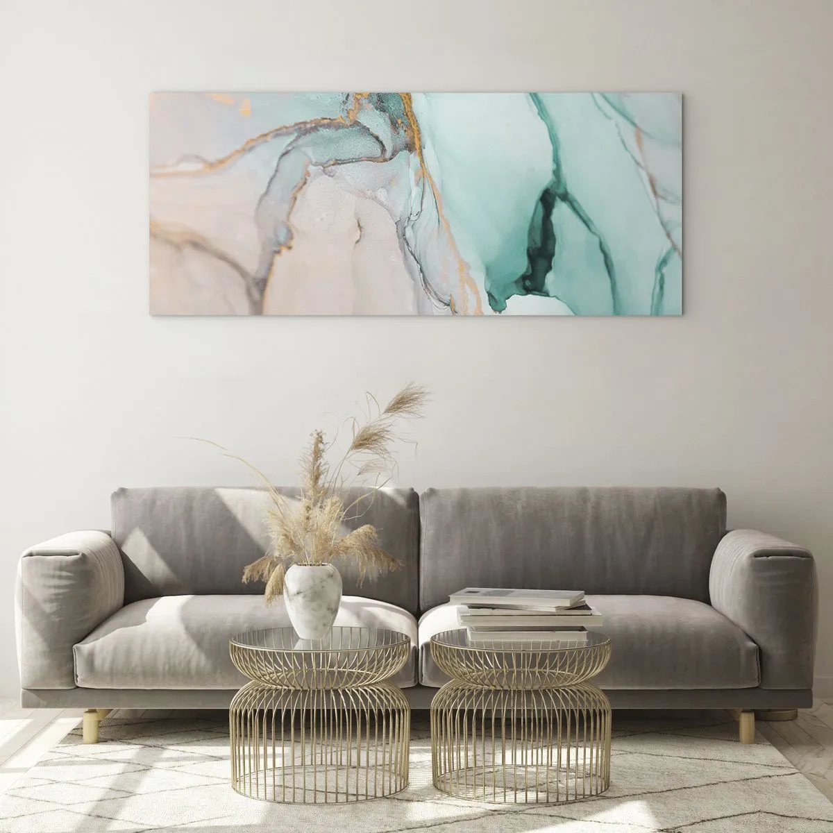 Impression sur verre - Image sur verre - Danse des formes et des couleurs - 90x30 cm