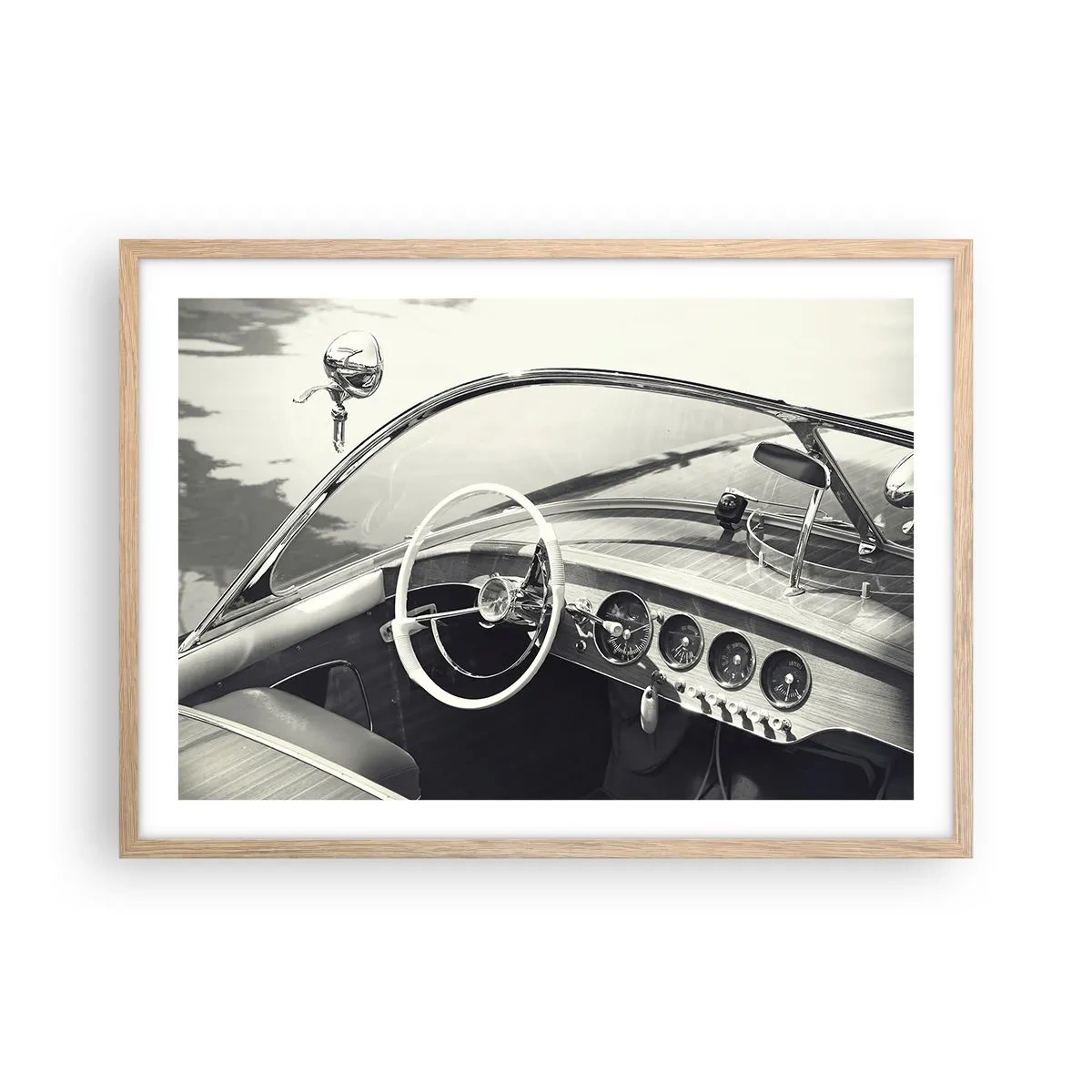 Affiche dans un chêne clair - Poster - Temps pour riche - 70x50 cm