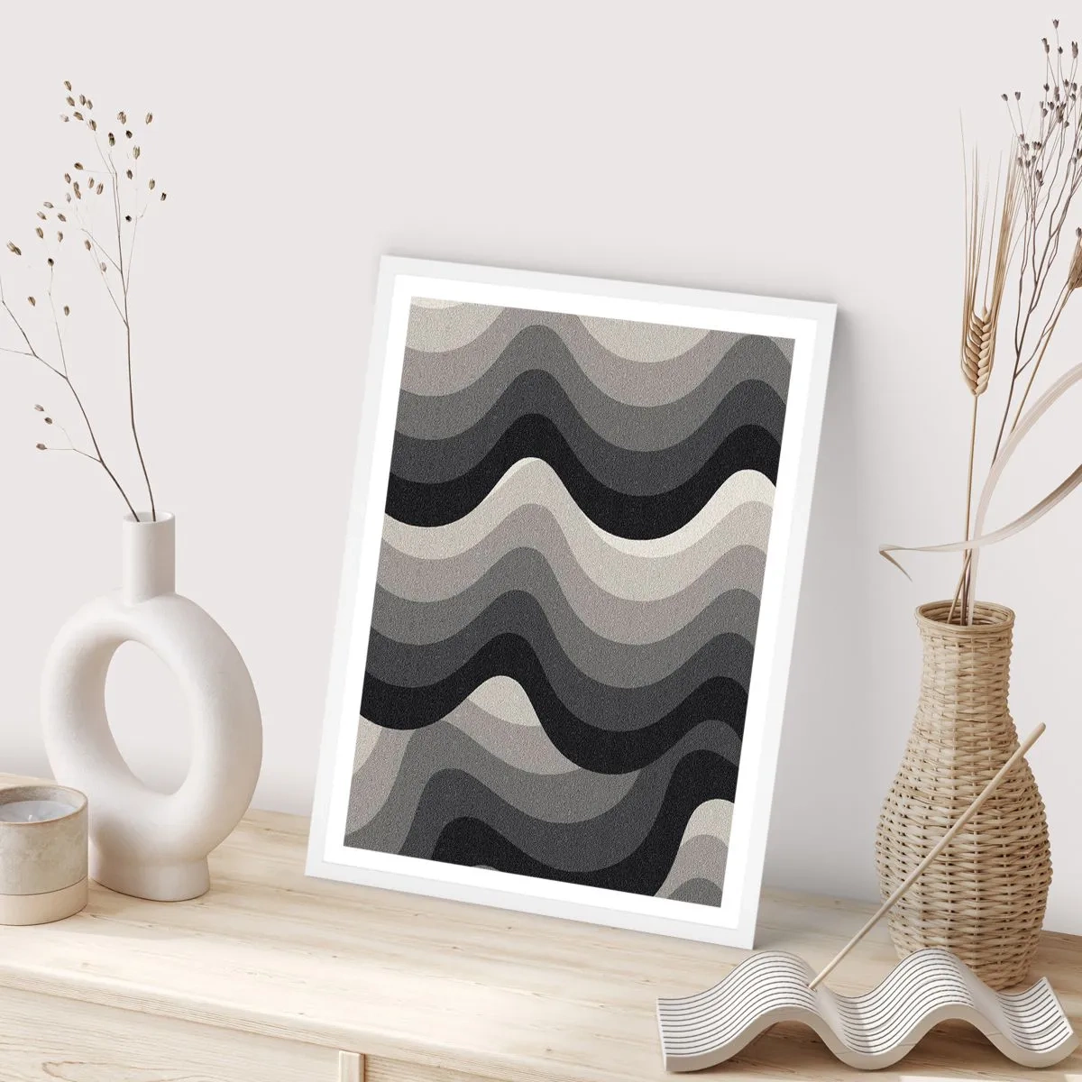 Affiche dans un cadre blanc - Poster - Vague après vague - 50x70 cm