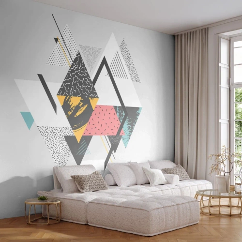Papier Peint Autocollant Deluxe Sticker - Variation sur triangle et losange - Abstraction, Morceau, Triangles - 150x105 cm