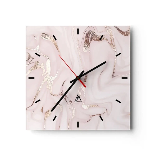 Horloge murale - Pendule murale - Dans un châle rose - 40x40 cm