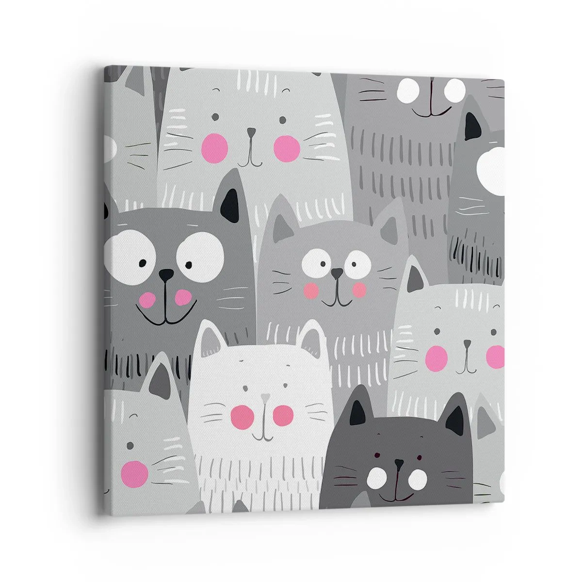 Impression sur toile - Image sur toile - Le monde des chats - 40x40 cm