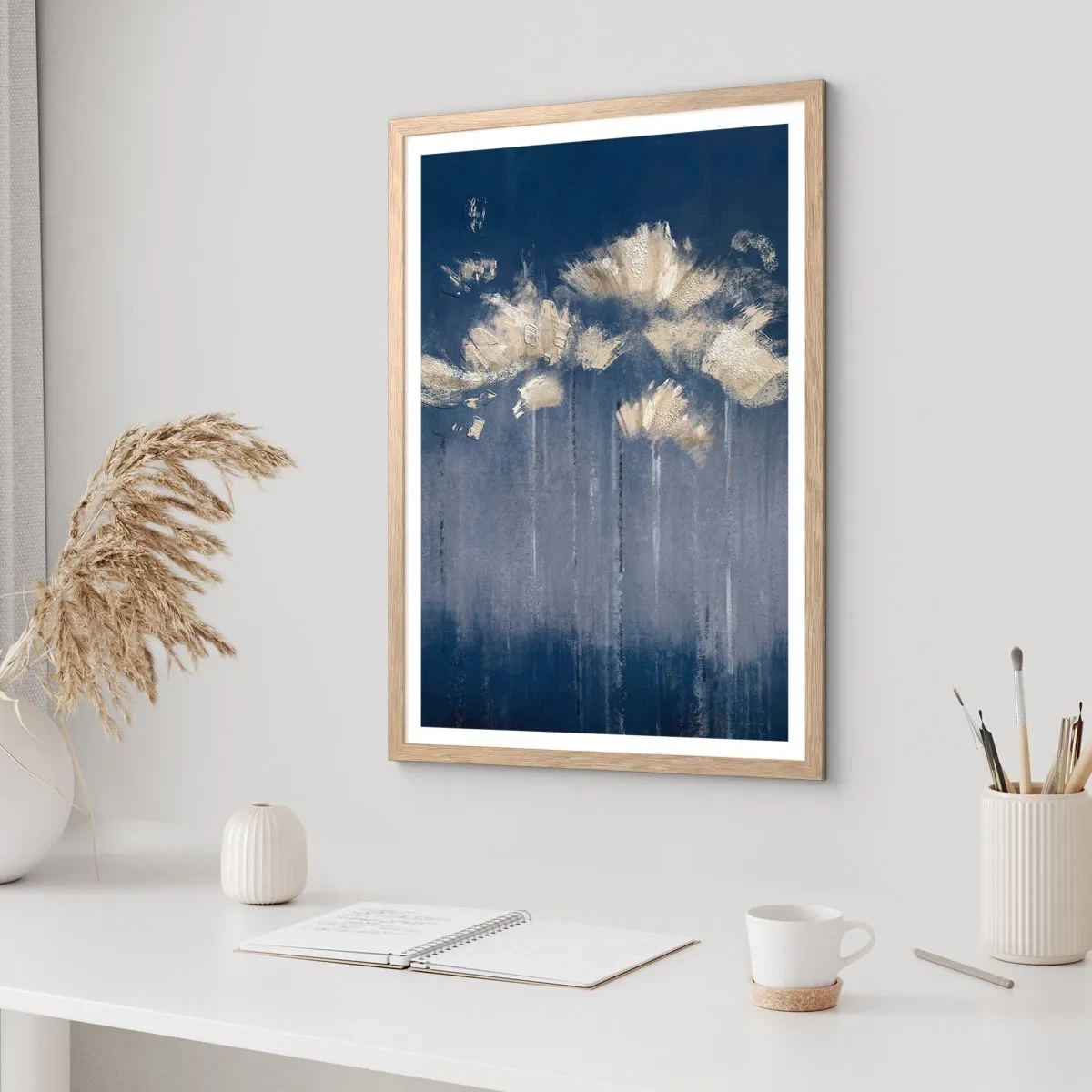 Affiche dans un chêne clair - Poster - Comme des pétales au vent - 50x70 cm