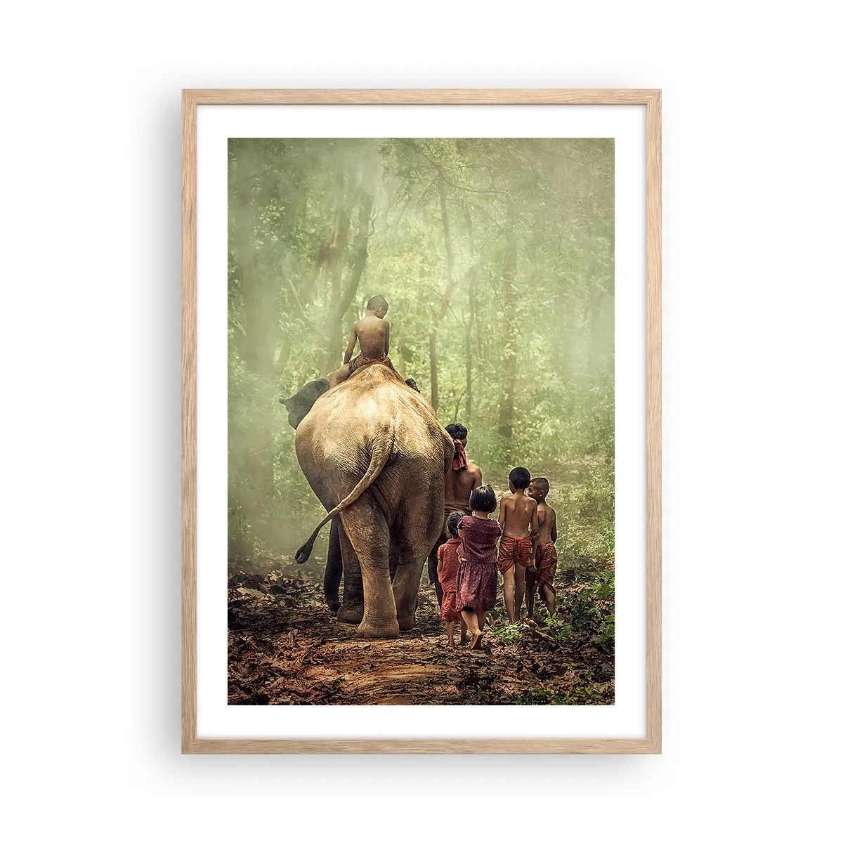 Affiche dans un chêne clair - Poster - Nouveau livre de la jungle - 50x70 cm