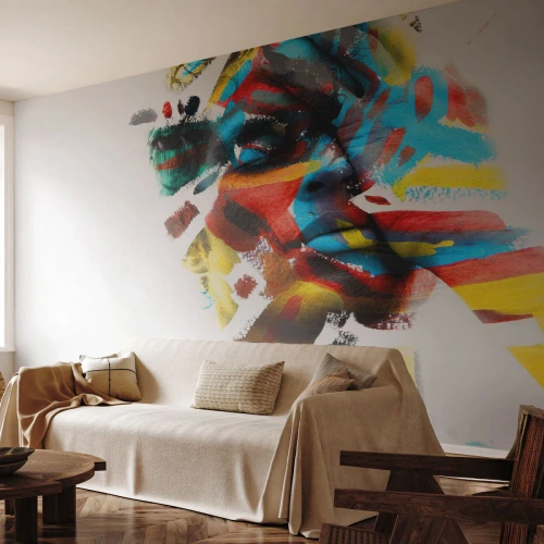 Papier Peint Photo Premium Canvas - Personnalité colorée - Abstraction, Morceau, Graphique - 200x140 cm