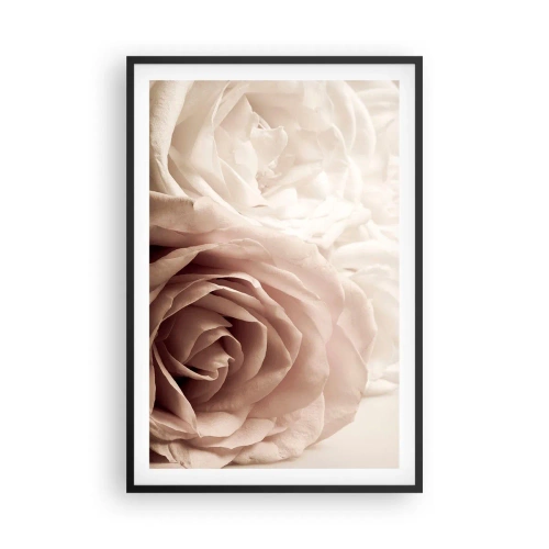 Affiche dans un cadre noir - Poster - Au coeur d'ue la rose - 61x91 cm