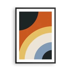 Affiche dans un cadre noir - Poster - Arcs et cercles colorés abstraits - 50x70cm - Vers son soi - Décoration murale moderne pour le salon et la chambre ARTTOR