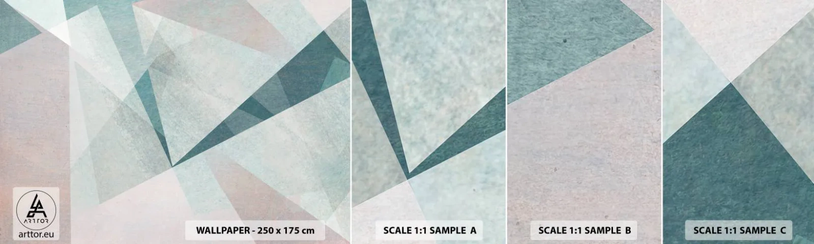 Échantillon de Papier Peint Autocollant Deluxe Sticker - Calme bien que dynamique - Abstraction, Morceau, Modèle moderne - 100x30 cm