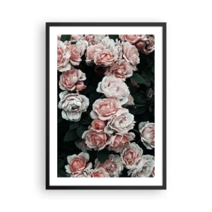 Affiche dans un cadre noir - Poster - Un bouquet de roses aux délicates nuances de rose sur fond sombre - 50x70cm - Ensemble de rose - Décoration murale moderne pour le salon et la chambre ARTTOR