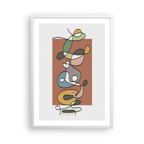 Affiche dans un cadre blanc - Poster - Abstraction : danse colorée - 50x70 cm