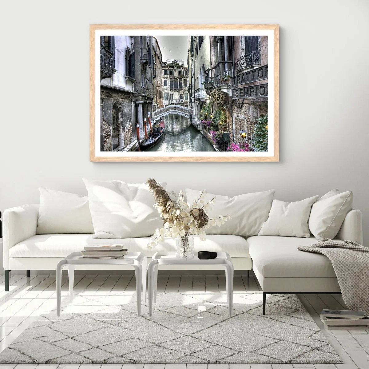 Affiche dans un chêne clair - Poster - Pendant des siècles dans une réflexion silencieuse - 100x70 cm