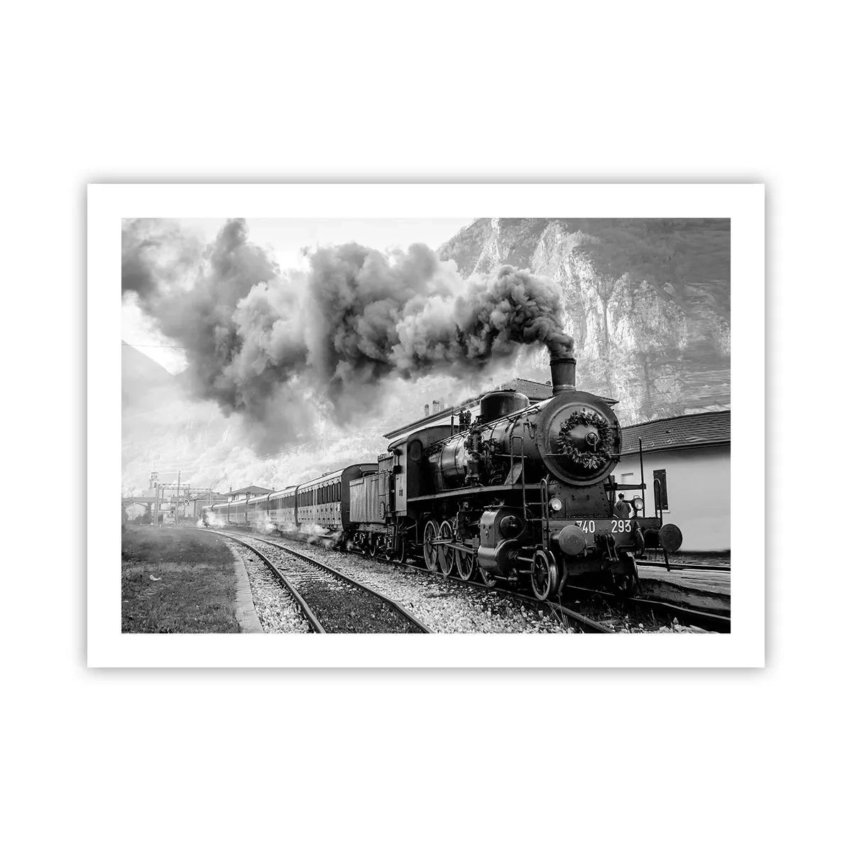 Affiche - Poster - Attend à la gare... - 70x50 cm