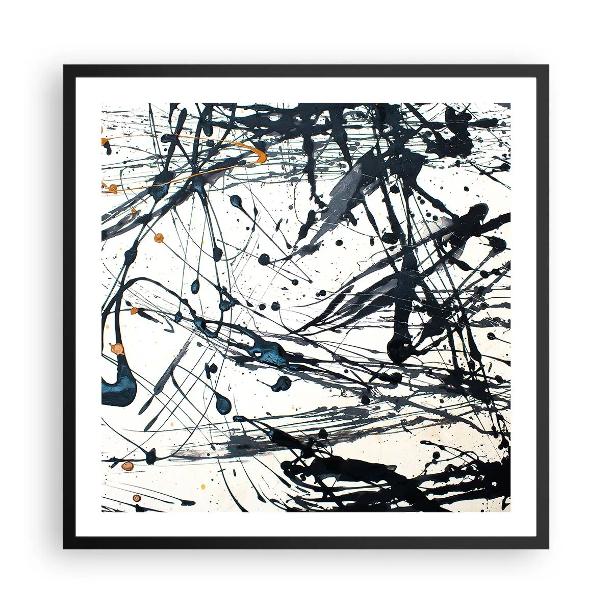 Affiche dans un cadre noir - Poster - Abstraction expressionniste - 60x60 cm