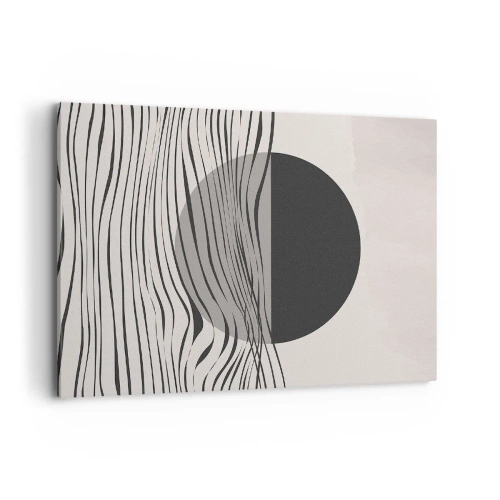 Impression sur toile - Image sur toile - Lignes abstraites et formes géométriques aux couleurs douces - 100x70cm - Demi composition - Décoration murale moderne pour le salon et la chambre ARTTOR