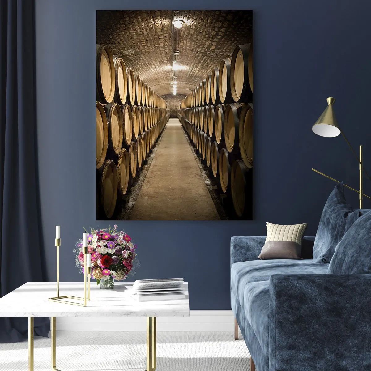 Impression sur verre - Image sur verre - Dans un sous-sol en brique - 70x100 cm