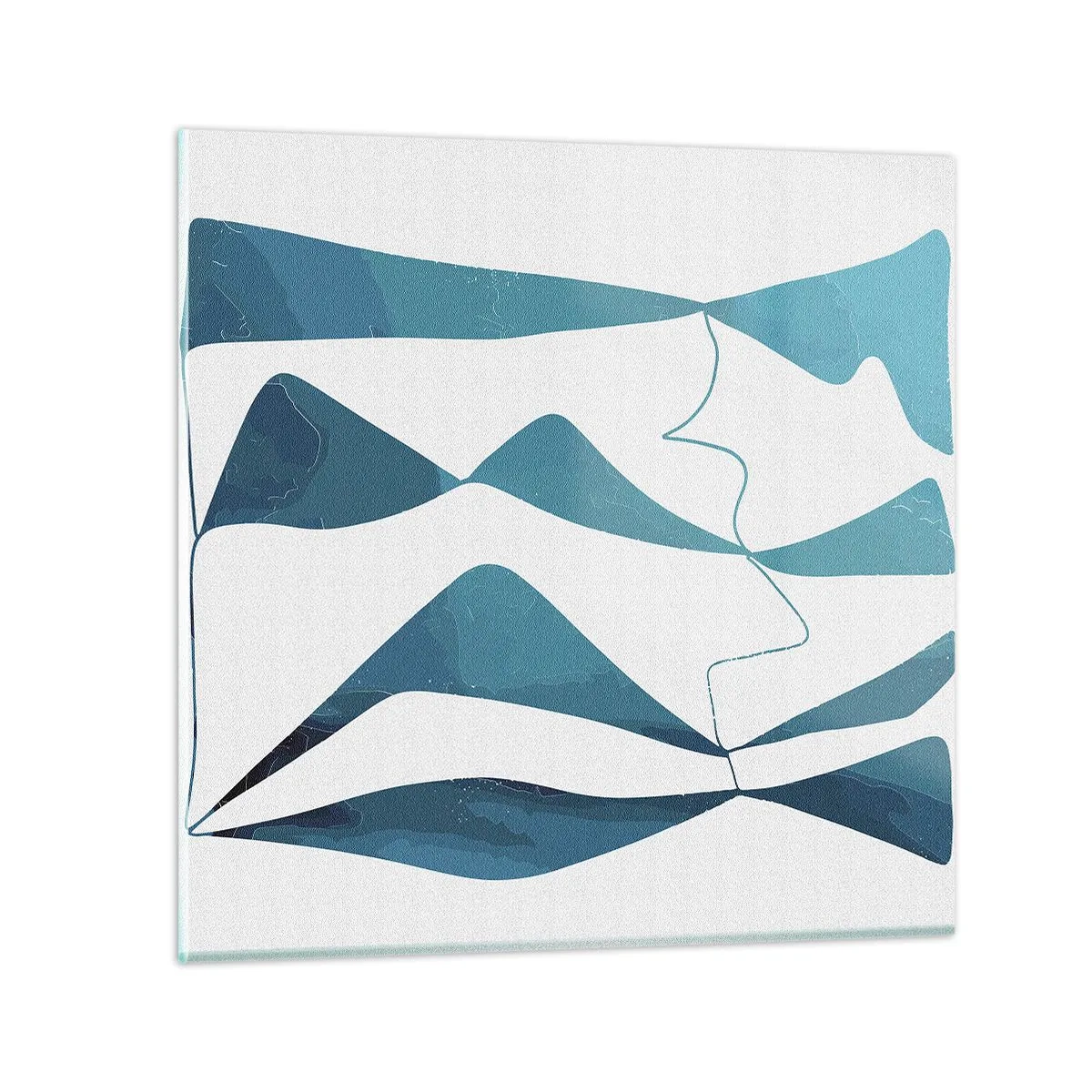 Impression sur verre - Image sur verre - Abstraction : composé turquoise - 30x30 cm