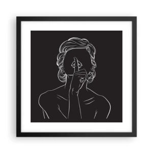 Affiche dans un cadre noir - Poster - La beauté s'épanouit en silence - 40x40 cm