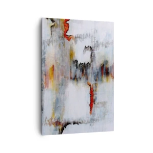 Impression sur toile - Image sur toile - Motif abstrait aux couleurs vives sur fond clair - 70x100cm - Un bâton sur l'eau - Décoration murale moderne pour le salon et la chambre ARTTOR