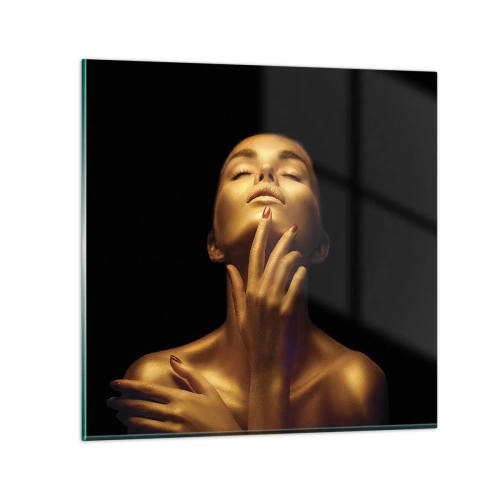 Impression sur verre - Image sur verre - Comme de la soie dorée - 60x60 cm