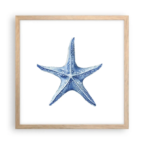 Affiche dans un chêne clair - Poster - Étoile de mer - 40x40 cm