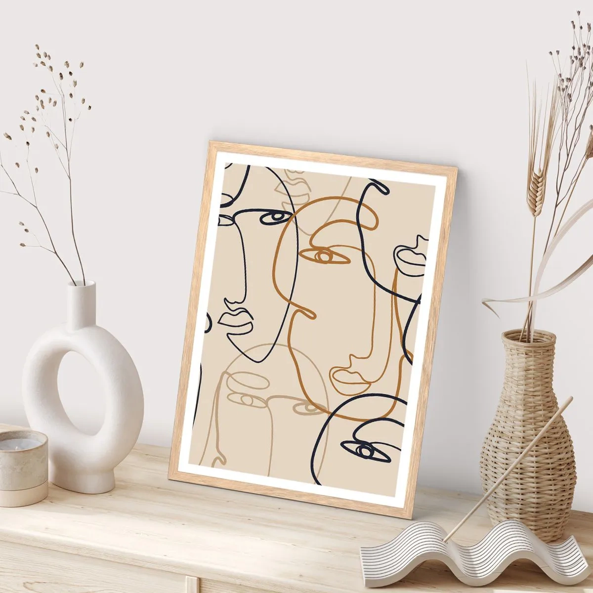 Affiche dans un chêne clair - Poster - Portrait multiplié - 50x70 cm