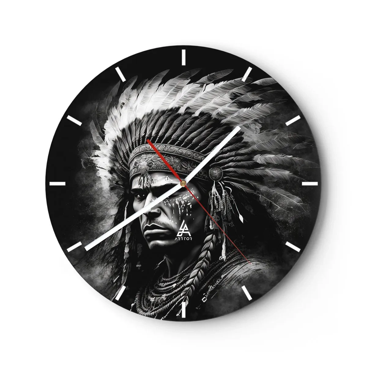 Horloge murale - Pendule murale - Un leader et un guerrier - 40x40 cm