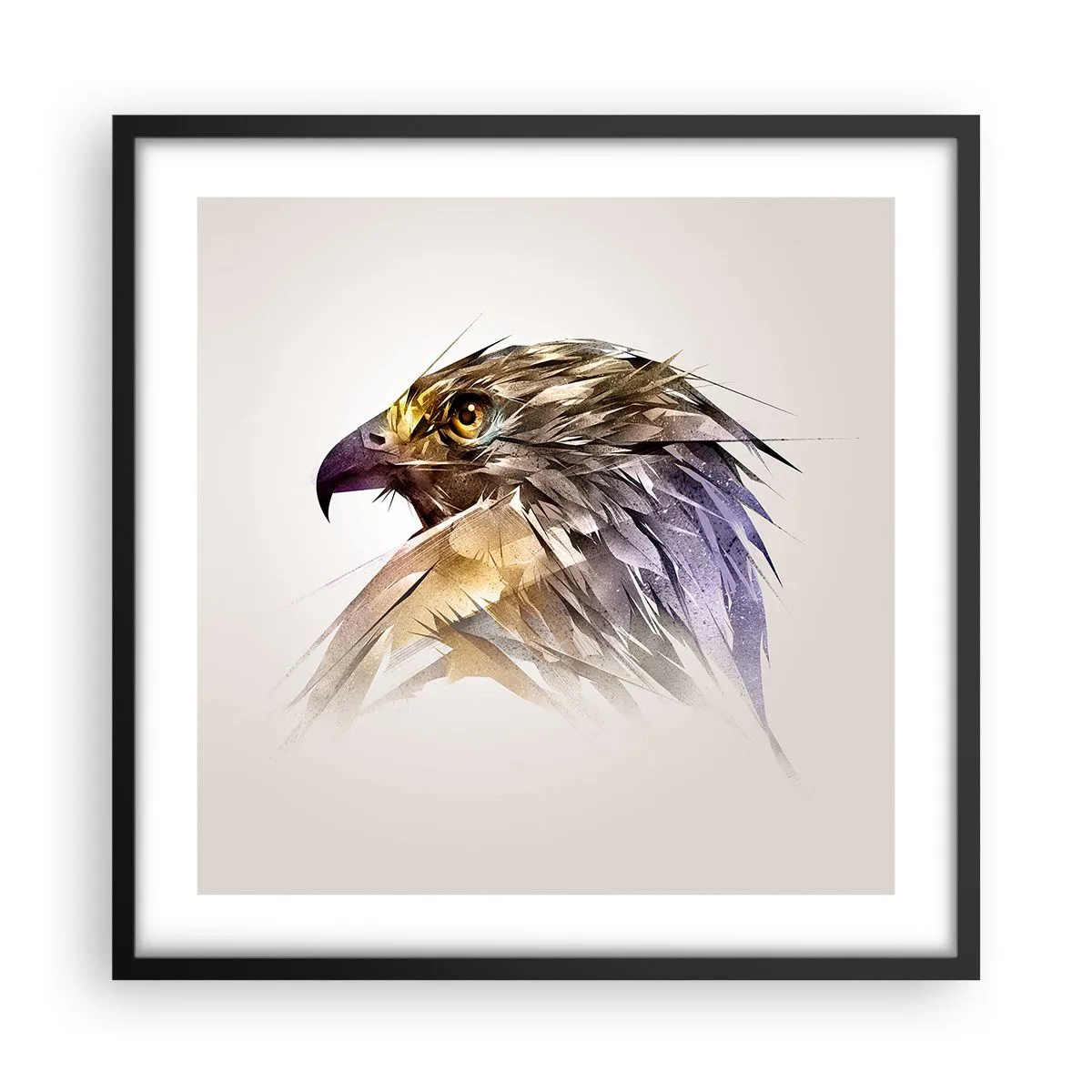 Affiche dans un cadre noir - Poster - Portrait d'un guerrier - 50x50 cm