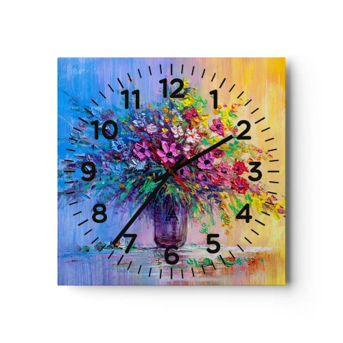 Horloge murale - Pendule murale - Cadeau d'été de la prairie - 40x40 cm