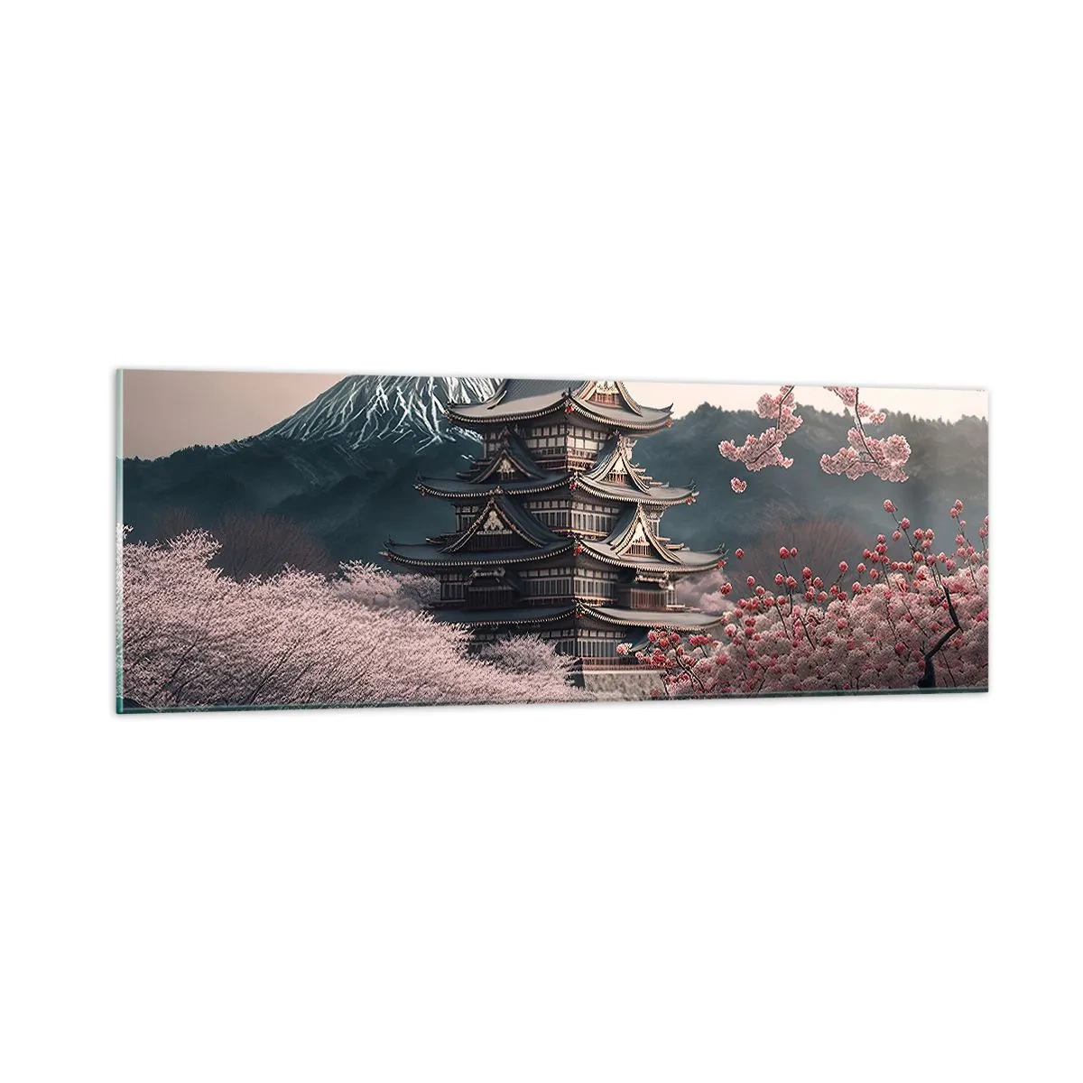 Impression sur verre - Image sur verre - Le pays des cerisiers en fleurs - 90x30 cm