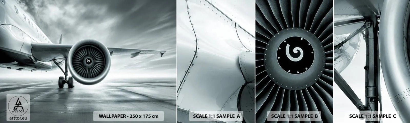 Échantillon de Papier Peint Autocollant Deluxe Sticker - Sent la force! - Avion, Voyage, Entreprise - 100x30 cm