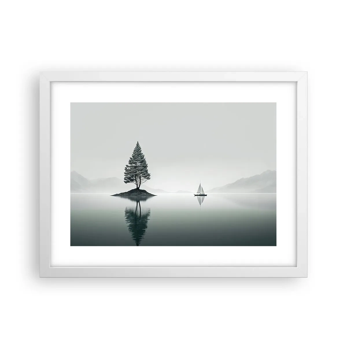 Affiche dans un cadre blanc - Poster - Un rêve somnolent - 40x30 cm