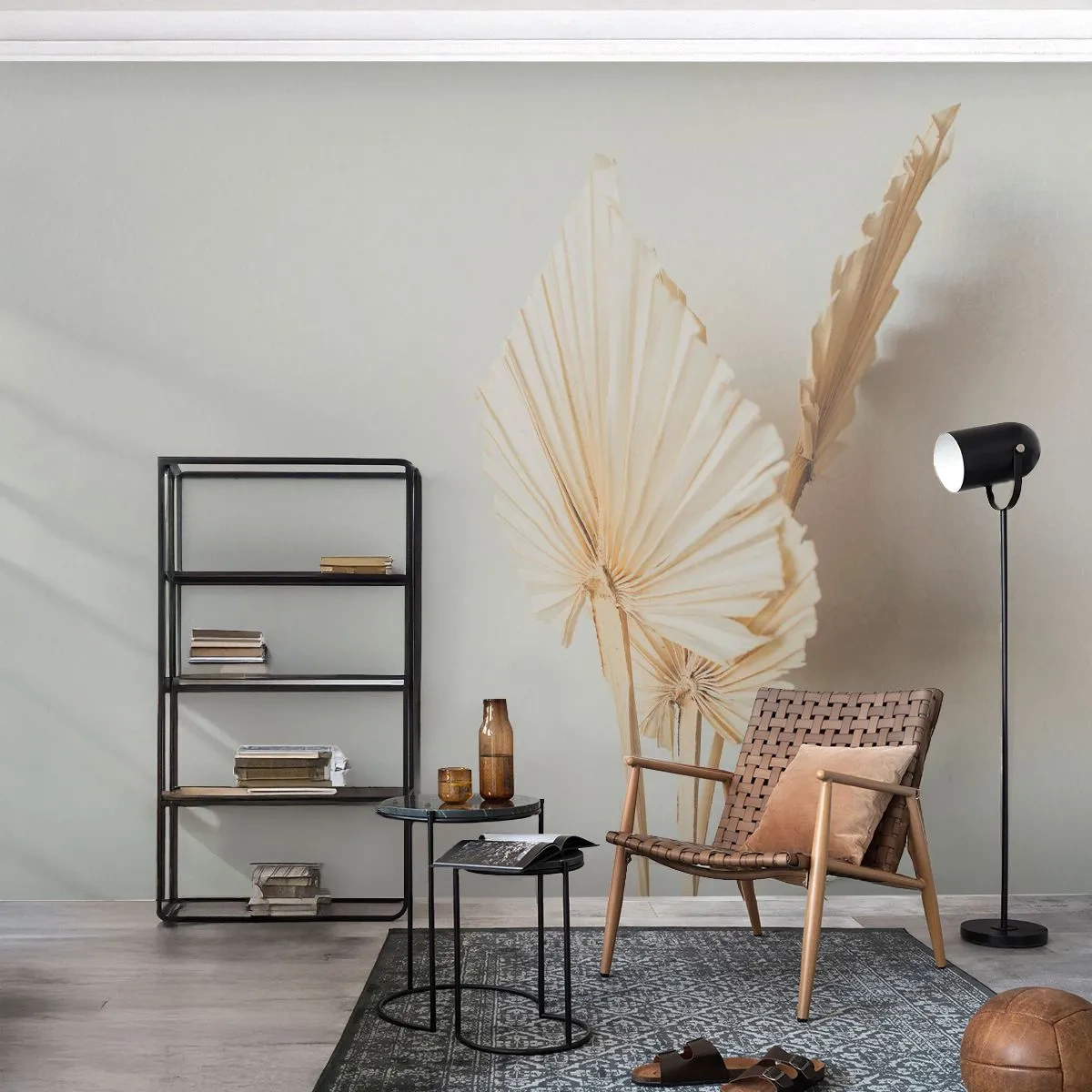 Papier Peint Photo Standard Eco - Quand tu dois t’apaiser - Brillant, Minimalisme, Feuille - 200x140 cm