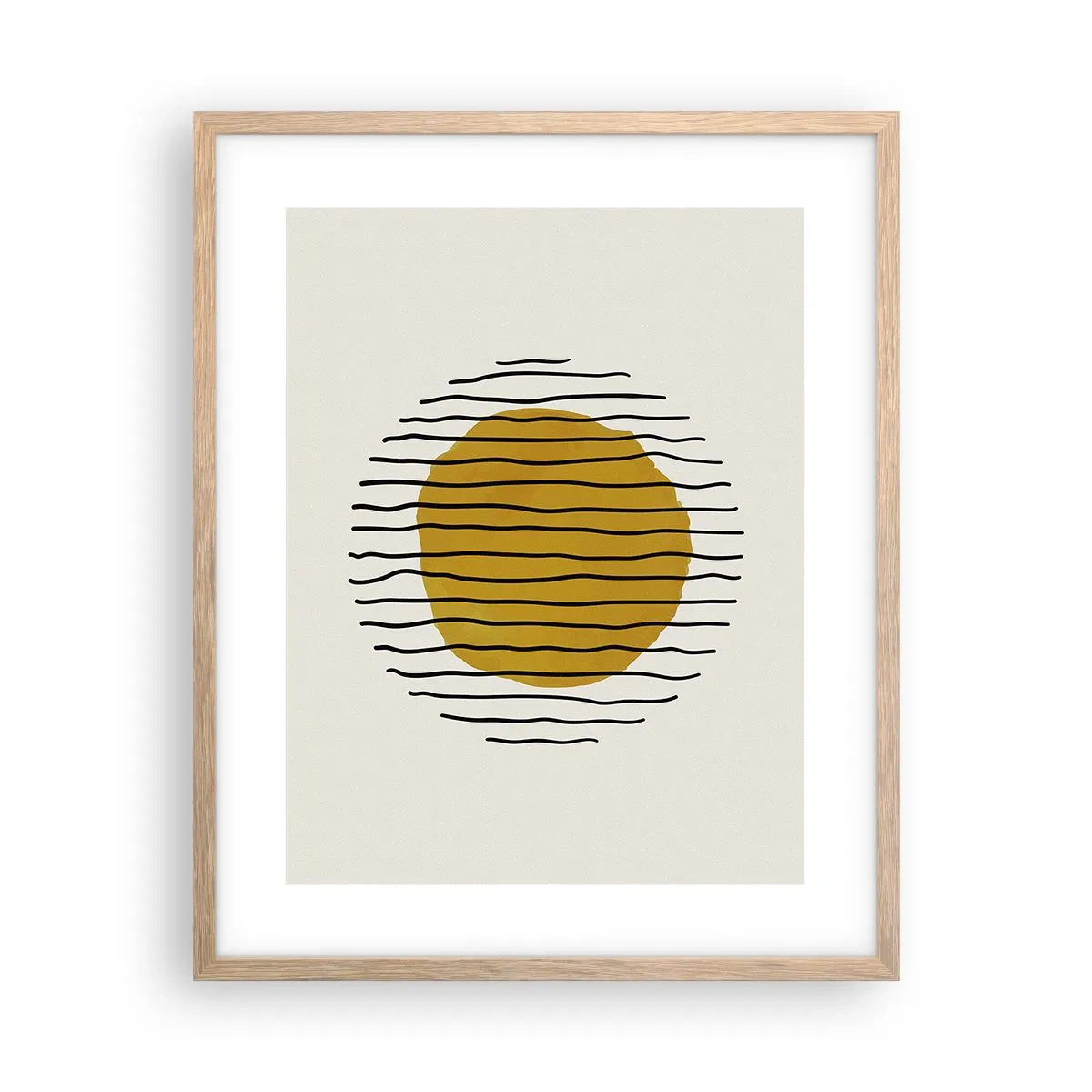 Affiche dans un chêne clair - Poster - Abstraction tremblante de chaleur - 40x50 cm