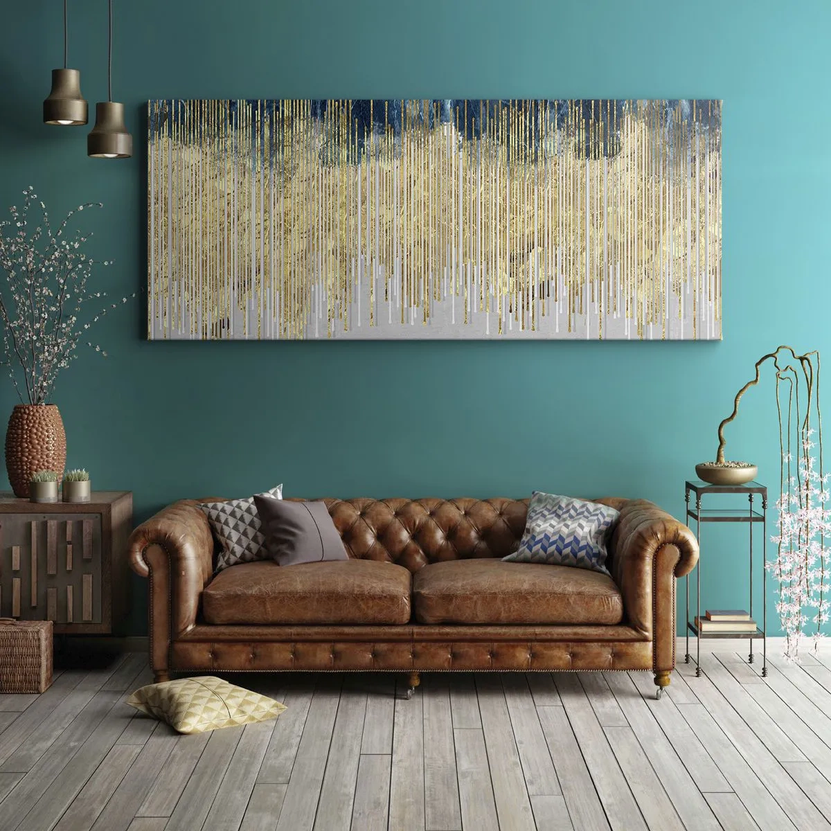 Impression sur toile - Image sur toile - Bordure dorée - 100x40 cm