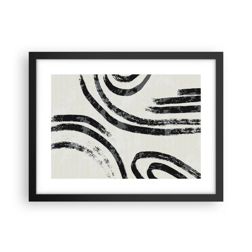 Affiche dans un cadre noir - Poster - À moitié arrêté - 40x30 cm