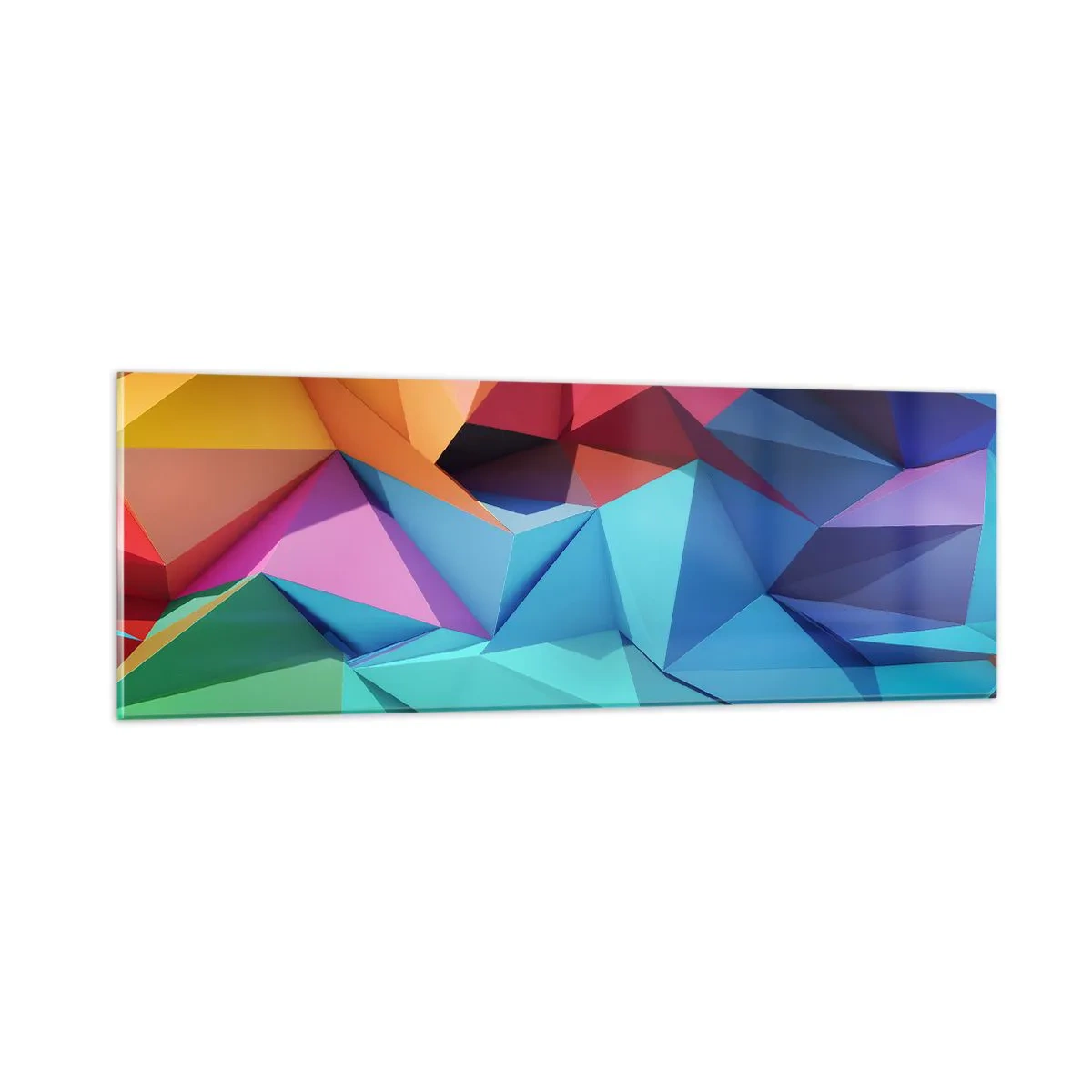 Impression sur verre - Image sur verre - Origami arc-en-ciel - 90x30 cm