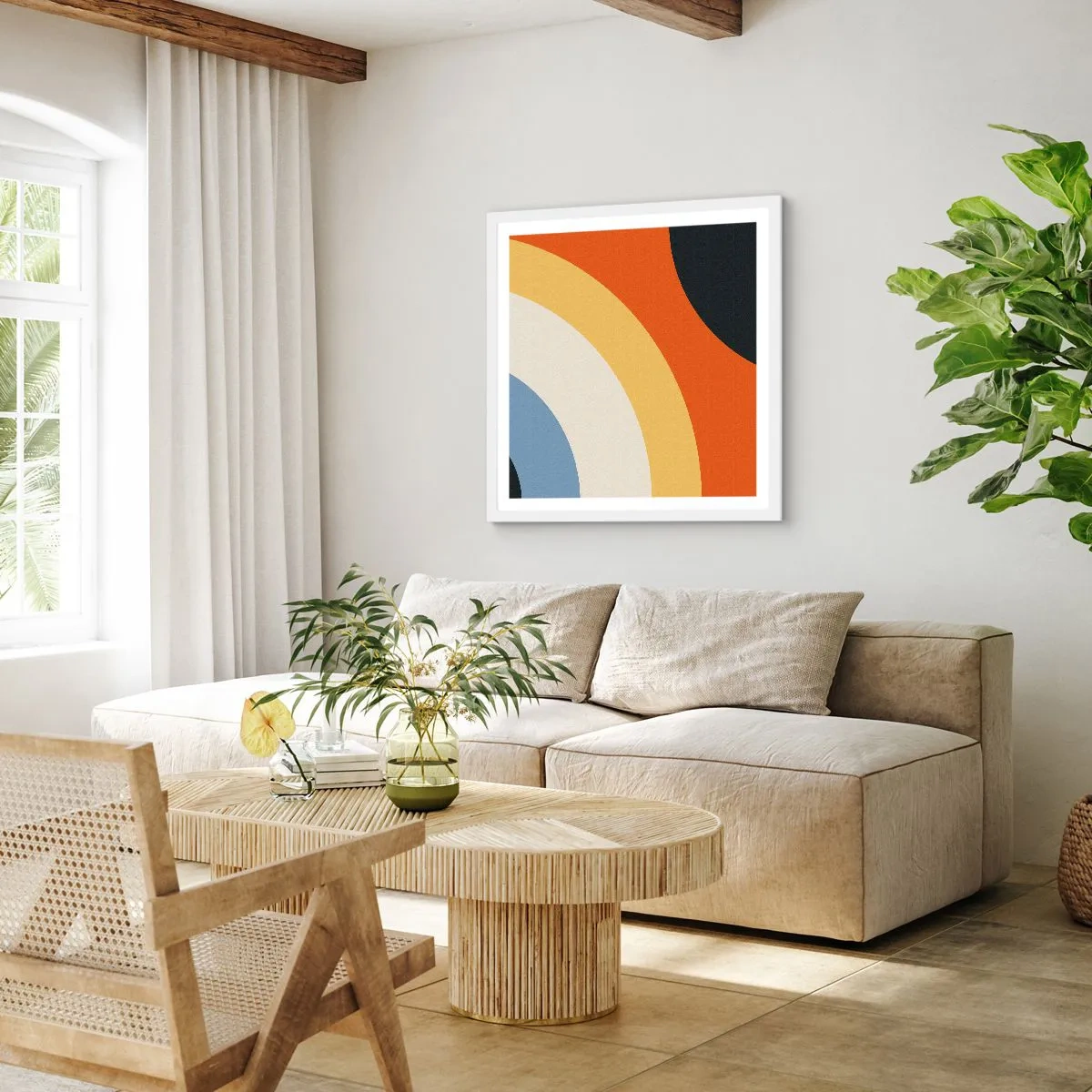 Affiche dans un cadre blanc - Poster - Vers son soi - 60x60 cm