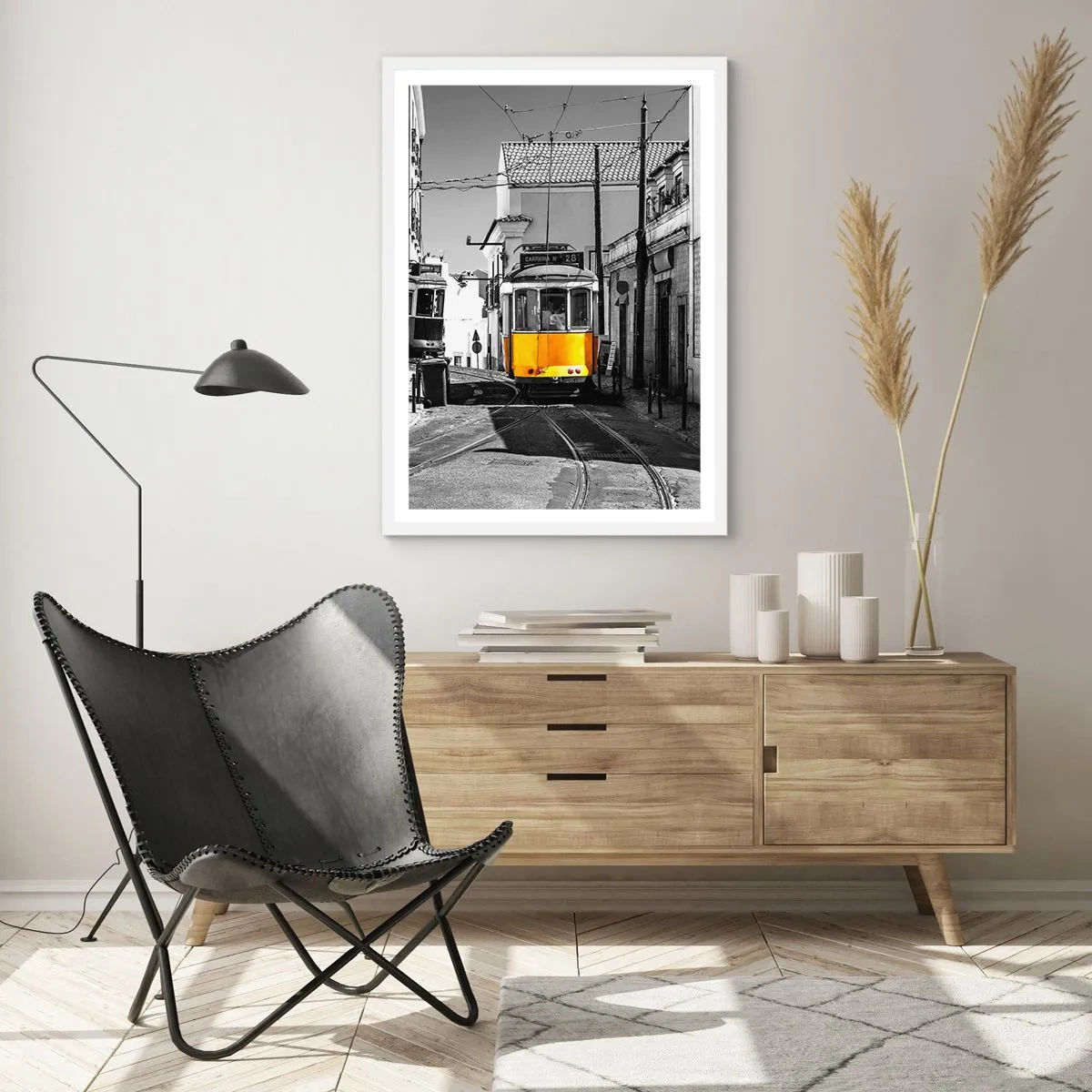 Affiche dans un cadre blanc - Poster - L'âme de Lisbonne - 50x70 cm