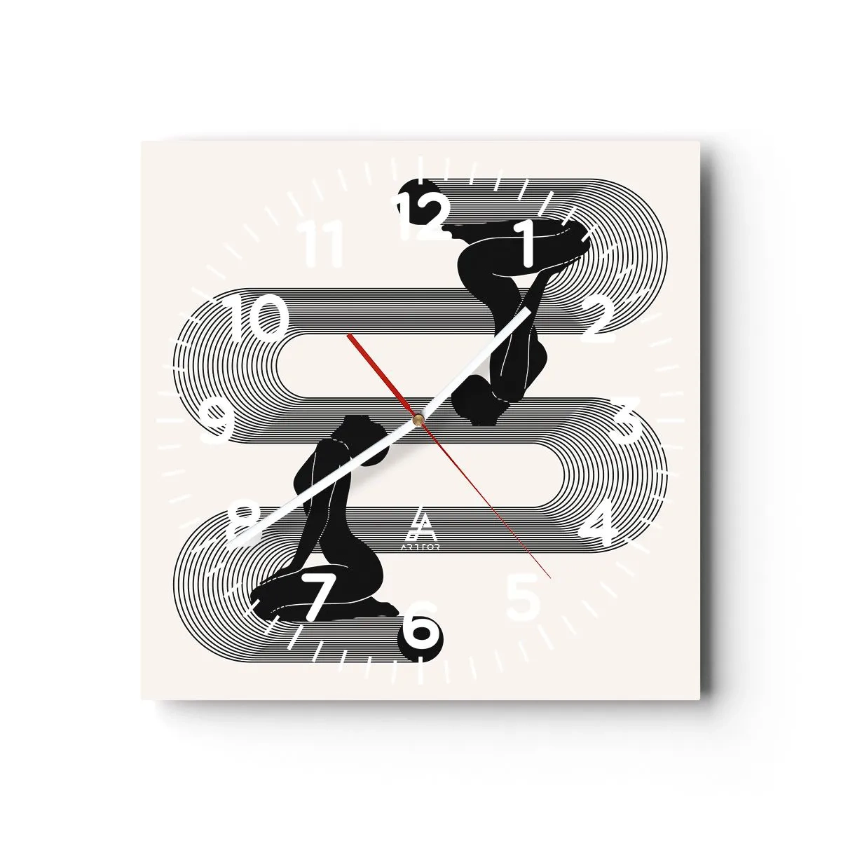 Horloge murale - Pendule murale - Symétrie sensuelle - 40x40 cm