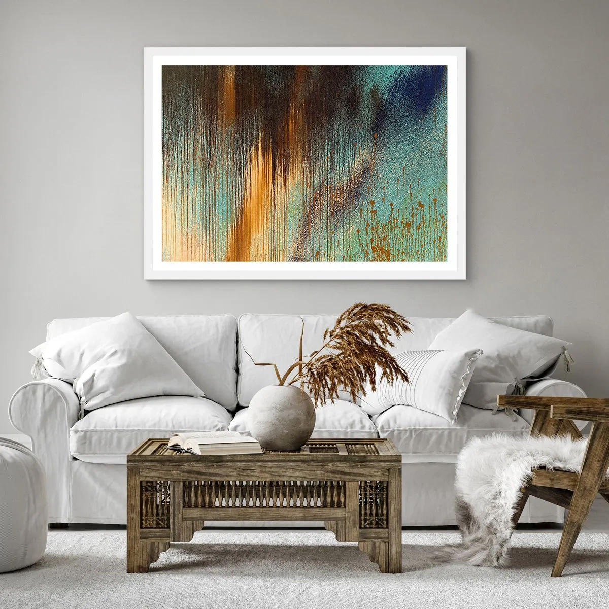 Affiche dans un cadre blanc - Poster - Une composition de couleirs non fortuite - 60x60 cm