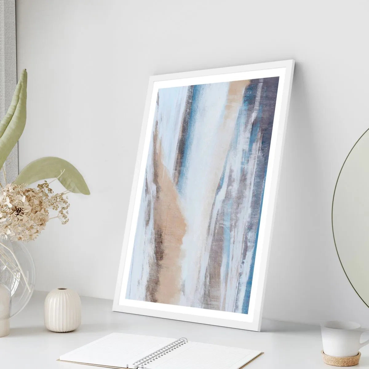 Affiche dans un cadre blanc - Poster - Composition hivernale - 40x50 cm