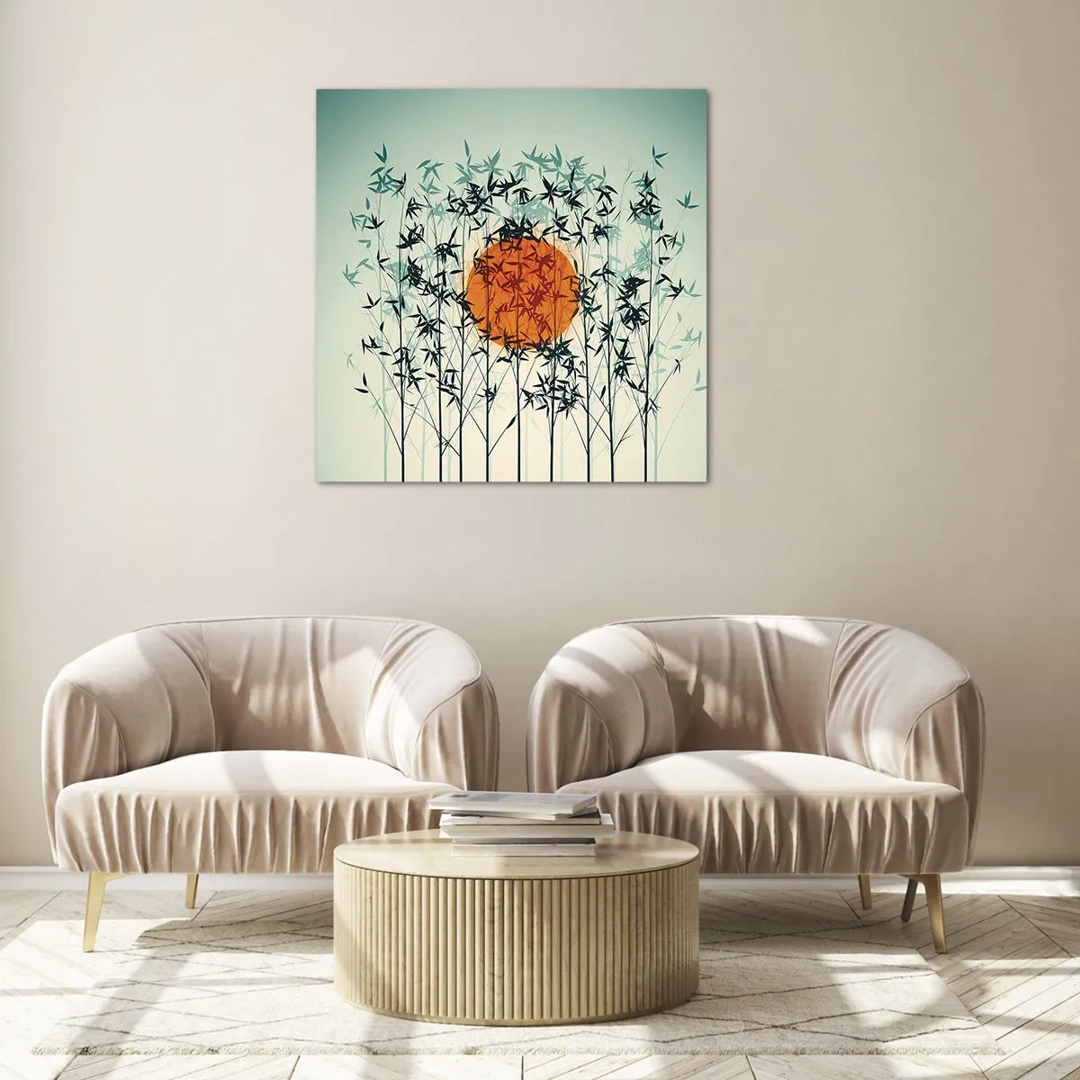 Impression sur verre - Image sur verre - Soleil japonnais - 60x60 cm